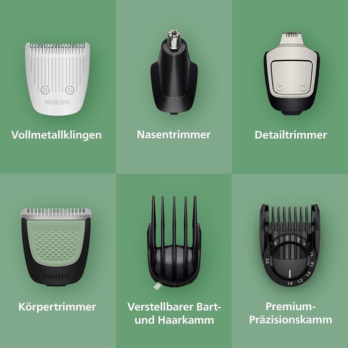 Універсальний тример Philips Multigroom Series 7000 MG7961/15 17-в-1 для обличчя, волосся та тіла, металеві леза, 26 налаштувань довжини (0,5-20 мм)