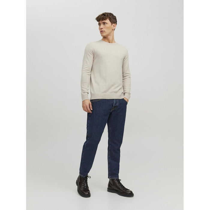 Чоловічий в'язаний светр Jack & Jones Jjeemil Knit Crew Neck Noos, колір Oatmeal (вівсяний)