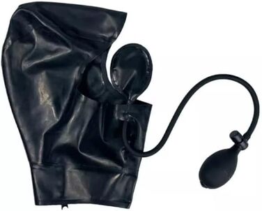 Костюм з латексу та маска з латексу GAYLOP - чорний, з вирізами для очей, носа та рота