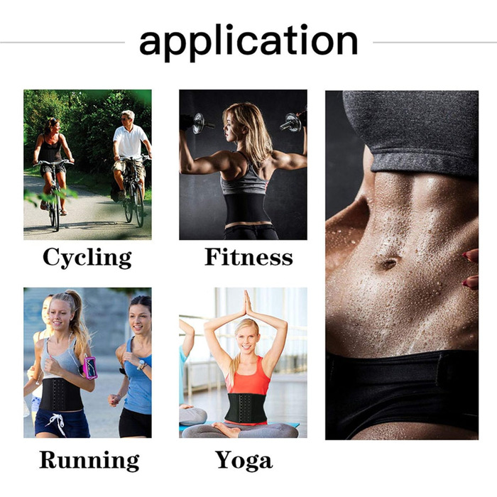 Корсет для фігури жіночий, чорний, 17.8 см, короткий торс, 9 сталевих кісток