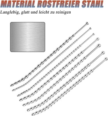 Набір дилататорів для секса з чоловіками BDSMAGE, нержавіюча сталь, 7 шт., 200 мм, для пар, 18+