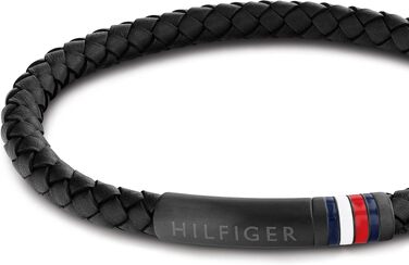 Чоловічий шкіряний браслет Tommy Hilfiger чорного кольору, модель 2790403