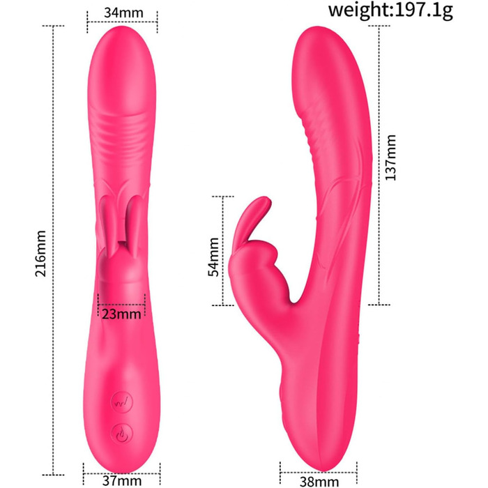 Вібратор для жінок Klitoris та G-точка, Rabbit Silikon, 10 режимів, для пар, реалістичний секс-іграшка, рожевий