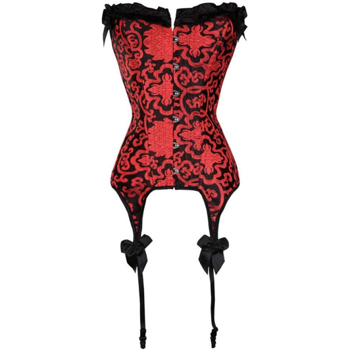 Корсет-бюстгальтер з мереживом N/X, Overbust, для шоу, плюс сайз XL, сатиновий