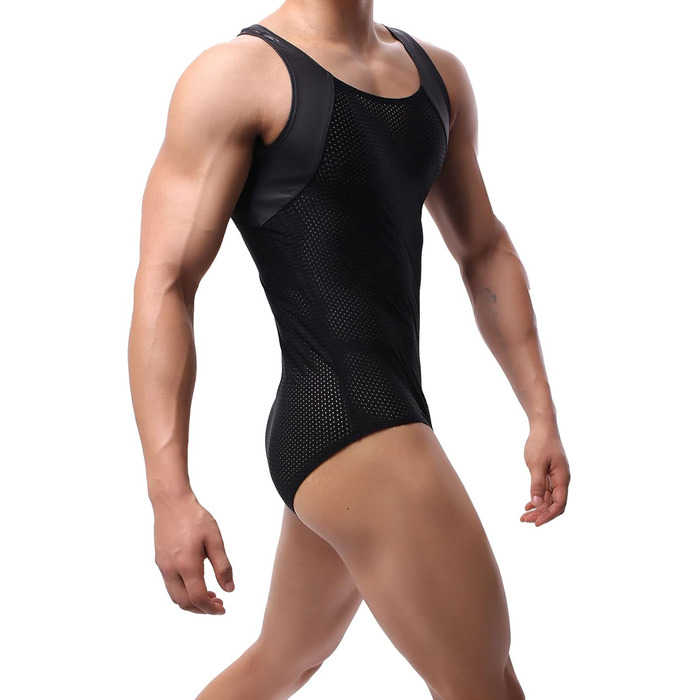 Чоловічий боді YUFEIDA для боротьби, спортивний, облягаючий, чорний, L