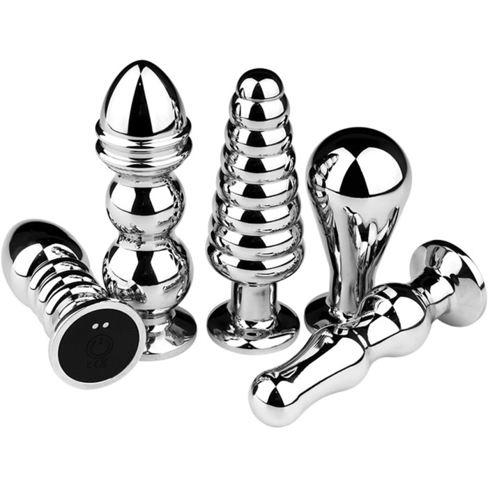 Анальний вібратор з нержавіючої сталі - металевий анальний плаг для масажу простати