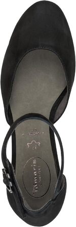 Жіночі туфлі-човники Tamaris Wide Fit зі ремінцем, шкіра замша, чорні (розмір 38 EU)
