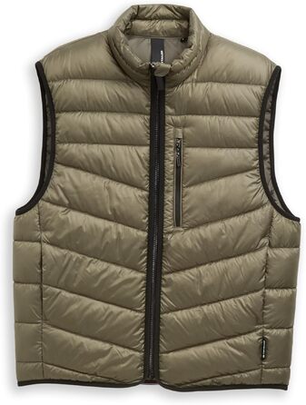 Чоловічий легкий жилет-стьобанка Tom Tailor з коміром-стійкою, колір faded leaf green (M)