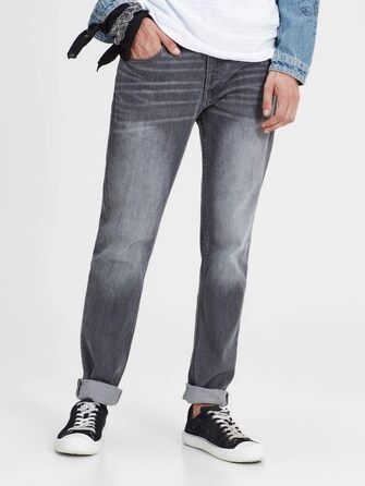 Чоловічі джинси Jack & Jones Tim Original AGI 005 Slim/Straight Fit, сірі (Grey Denim), 38W / 30L
