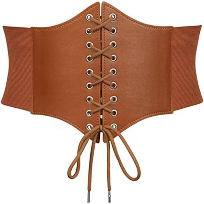 Жіночий корсет вінтажний з кісточками, з вишивкою, великий розмір, корсет-топ, коричневий