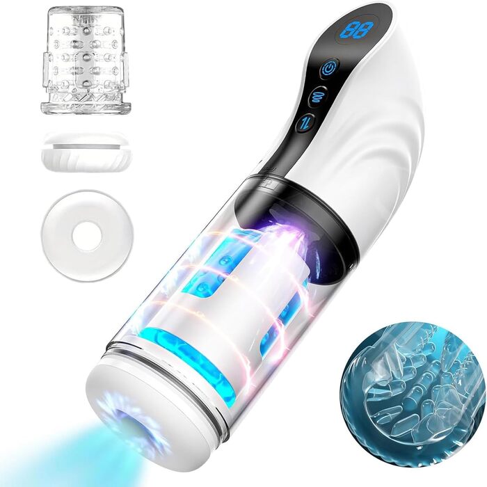 Електричний мастурбатор для чоловіків з функцією вібрації, всмоктування та обертання. Інтимна іграшка для чоловіків, вакуумна помпа, пеніспампер.