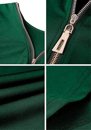 OMZIN: жіноче облягаюче міні-плаття з глибоким вирізом та блискавкою, темно-зелене (XL)