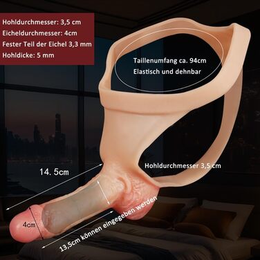 Реалістична пеніс-манжета з венами та яєчками для чоловіків та жінок, SM-іграшка, збільшувач пеніса