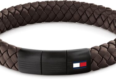 Шкіряний чоловічий браслет Tommy Hilfiger — стильний аксесуар (чорний, коричневий, синій)