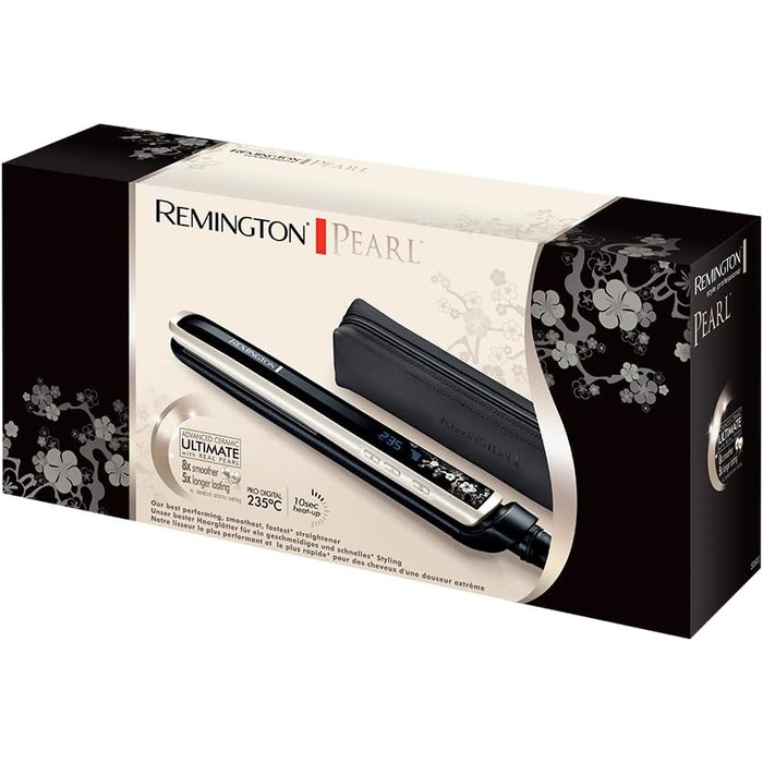 Випрямляч для волосся Remington Pearl S9501 з керамічним покриттям та перлами, LCD-дисплей, 150-235°C, з чохлом