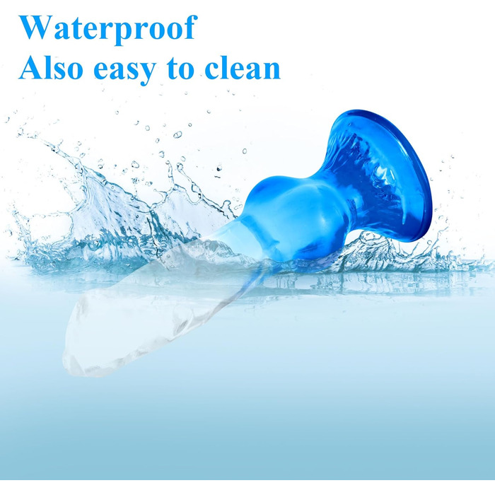 Анальний дildo Difemstoy з сильним присоском, стимулятор G-точки, іграшки для дорослих для жінок, чоловіків, пар (S, блакитно-прозорий)