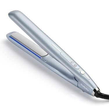 Випрямляч для волосся BaByliss Hydro Fusion ST573E з технологією Dual-Ion, ефект проти пухнастості, 5 режимів температури, синій