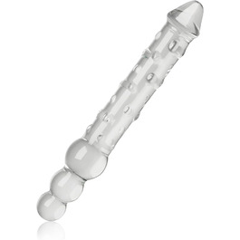 Скляний дилда SXOVO 29.5 см з частинками, анальні кульки, для масажу G-точки та простати, секс-іграшка для жінок та чоловіків