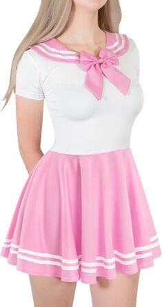 Шовковий комбінезон LittleForBig для дорослих, стилізація 'Магічна дівчинка', міні-сукня-спідниця (рожевий, XL)