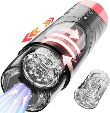 Електричний мастурбатор для чоловіків MARIELOVE – симулятор орального сексу з функцією насосу та вібрації | 7 режимів & телескопічний рух | реальна іграшка для дорослих з ротацією та масажем | перезаряджається