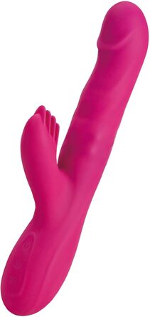 Силіконовий вібратор-дилда для жінок з 3 телескопічними функціями, 10 режимів вібрації, ротаційні функції, червоний колір