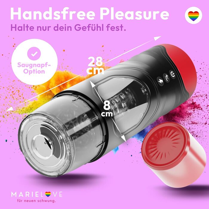 Електричний мастурбатор для чоловіків MARIELOVE – симулятор орального сексу з функцією насосу та вібрації | 7 режимів & телескопічний рух | реальна іграшка для дорослих з ротацією та масажем | перезаряджається