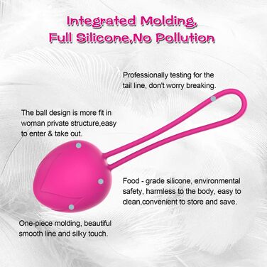 Тренування м'язів тазового дна для жінок з пультом дистанційного керування - медичний силікон, м'ячики для контролю сечовипускання та вправ для тазового дна (рожевий)