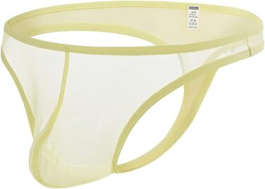 Сліп BIATWOWR для чоловіків, труси-сліпи з прозорого матеріалу, сексуальна білизна (XXL, жовтий)