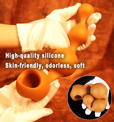 Анальні кулі з силікону різних розмірів (5 шт.) для тренування та масажу. Анальний плаг, дилататор, гачок, анальдуше. Іграшки для дорослих, unisex