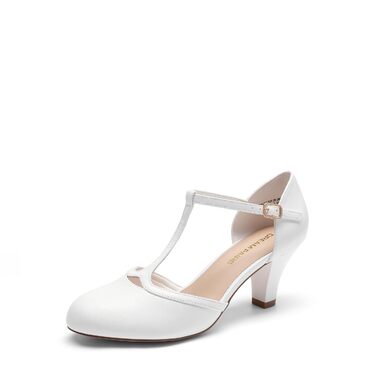 Жіночі туфлі-човники Dream Pairs з Т-подібним ремінцем, білі, розмір 39 EU