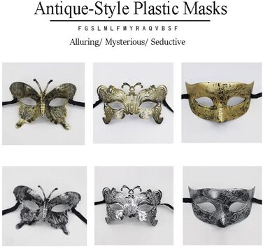 Маска для чоловіків у венеціанському стилі Vintage, ідеальна для вечірок, Хелловіну, балів та карнавалів