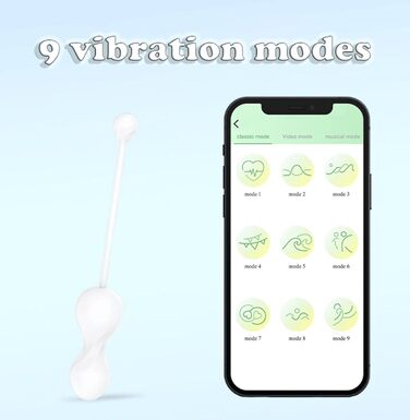 Вібратор з дистанційним керуванням та додатком, 9 режимів вібрації для жінок, портативний масажер G-Spot для пар, білий