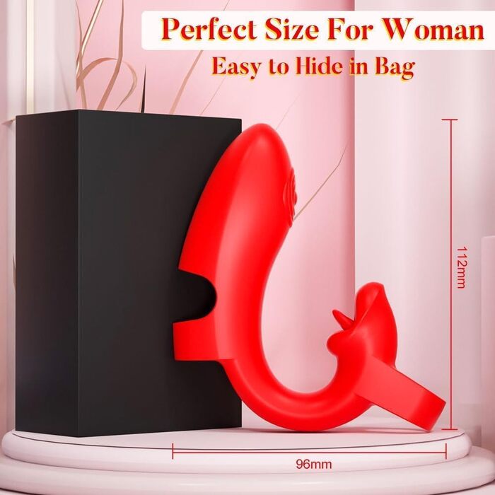 Вібратор для клітора з функцією язика – стимулятор, 10 режимів вібрації, водонепроникний та перезаряджуваний, міні вібратор з силікону для G-точки та сосків, еротична іграшка для жінок та пар