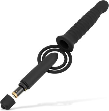 Вібруючий дилда з кільцем для чоловіків – чорний