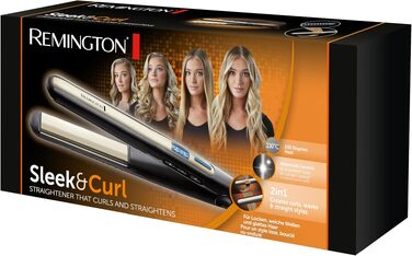 Випрямляч для волосся Remington Sleek & Curl S6500 з керамічним покриттям Ultra-Turmalin, LCD-дисплеєм, 150-230°C для випрямлення та створення локонів