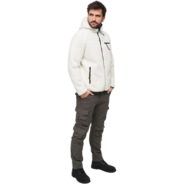 Чоловіча робоча куртка Brandit Teddyfleece Worker Jacket, біла, розмір XXL