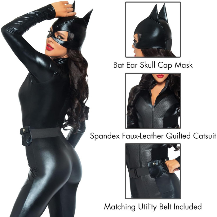 Костюмний набір LEG AVENUE Captivating Crime, чорний, розмір L (EUR 40)