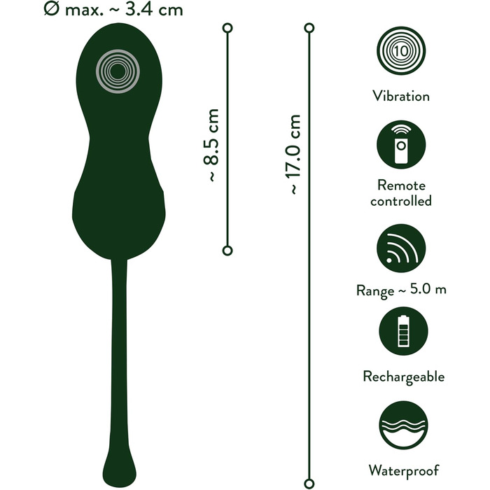 Вібратор для інтимної зони Emerald Love Luxurious Rabbit Grün/Gold, 3,0-4,1 см (Liebeskugeln)