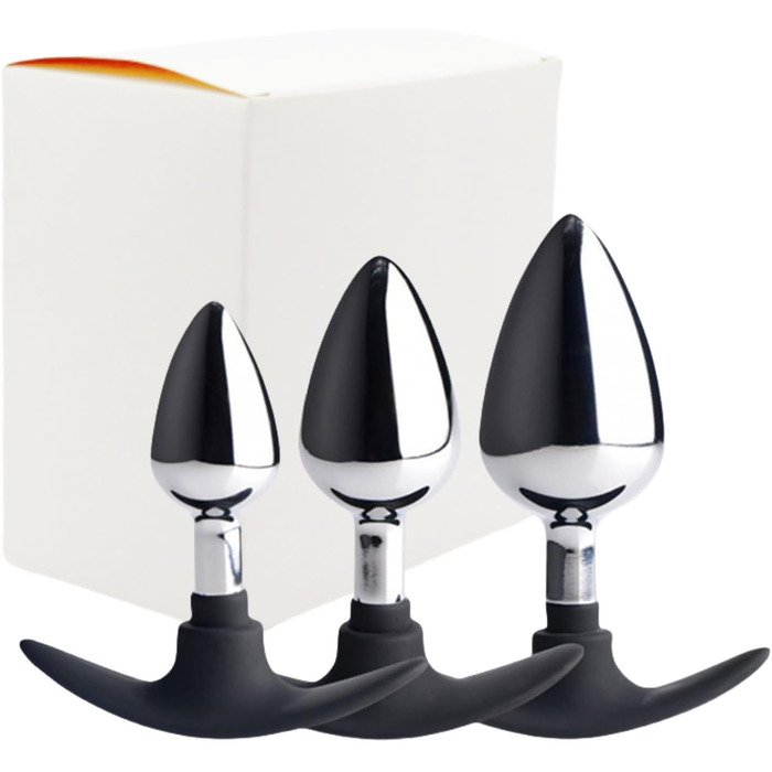 Набір анальних пробок зі сталі: дилататори, масажер простати, стимулятор для пар, S+M+L