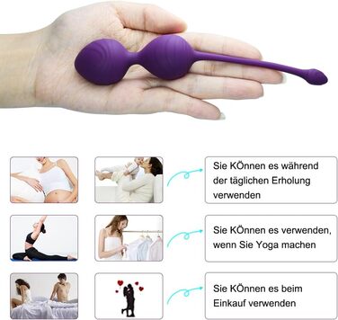 Набір YEVIOR Lust 3er для тренування м'язів тазового дна: 3 масажери, вібратор для жінок з пультом, стимуляція G-точки та клітора, 10 програм, водонепроникний, перезаряджається (фіолетовий)