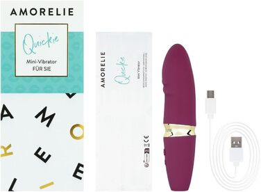 Вібратор G-Spot AMORELIE Quickie – 15 см, водонепроникний, акумуляторний (фіолетовий)