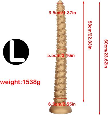 Анальний дилда Extra Langer Monster Spiral Dildo з текстурою для чоловіків та жінок, стимуляція G-точки, глибока анальна стимуляція, LZYLWC (L/Золото)