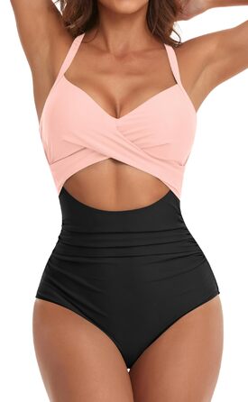 Купальник жіночий Eomenie Push-up чорно-рожевий XS