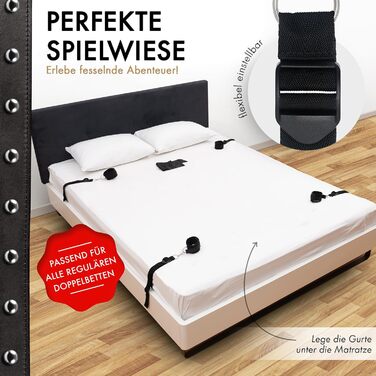 Набір для бондейжу Liebesfreunde® з кріпленнями для ліжка, наручниками та маскою для очей - BDSM для пар | Стабільний набір для сексуальних ігор