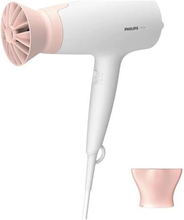 Фен для волосся Philips Series 3000 BHD300/10 з функцією іонізації та ThermoProtect, 2100 Вт, 6 рівнів температури та швидкості, білий