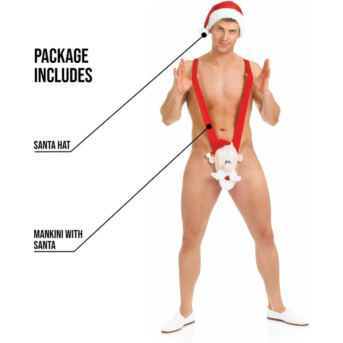 Манкіні на Різдво Fun Shack: сексуальний костюм для чоловіків, червоний, універсальний розмір