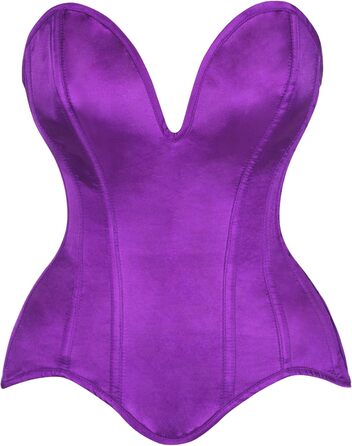 Корсет Daisy Corsets з темного фіолетового атласу, Overbust, сталеві ребра, виріз на шиї, XS