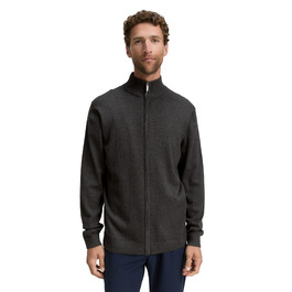 Чоловічий трикотажний кардиган Tom Tailor з бавовни, розмір XL, колір Black Grey Melange (арт. 10617)