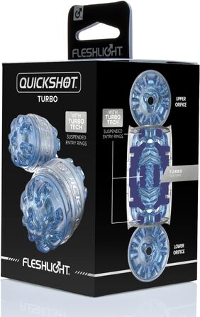 Fleshlight Quickshot Turbo Blue Ice - Мастурбатор з надреалістичним матеріалом SuperSkin, синій колір