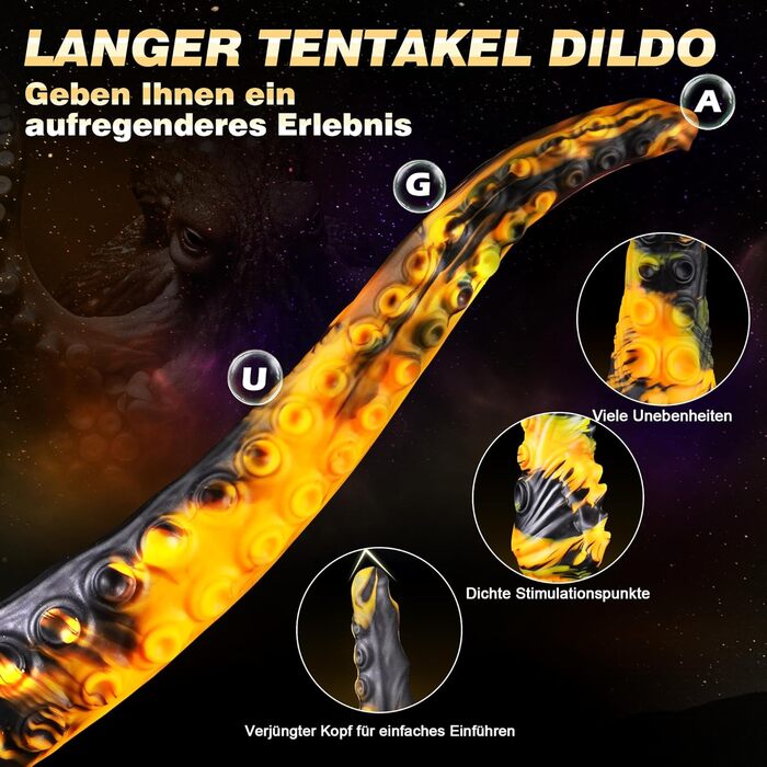 Анальний дилда Tentakel 34,5 см з силікону: фантазійний анаплаг для пар, жінок та чоловіків